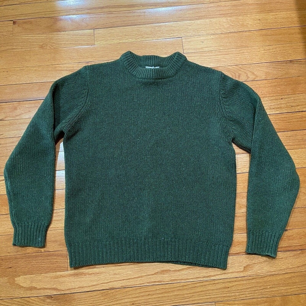 LL Bean Mens Lambs Wool Crew Neck Sweater Size Small S Reg Green Style O DBG9 - Picture 8 of 12